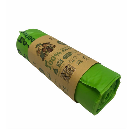 Eco Green Living Compostable Waste Bags 60L - 1 Roll of 10 Bags