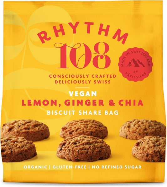 Rhythm 108 Lemon, Ginger & Chia Seeds Biscuits - 135G