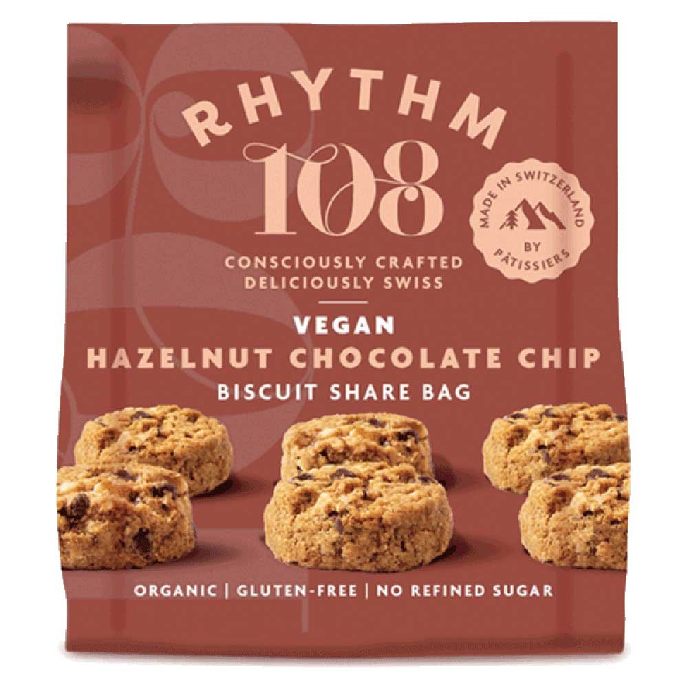 Rhythm 108 Hazelnut Chocolate Chip Biscuits - 135G