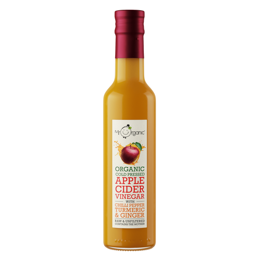 Mr Organic Apple Cider Vinegar with the Mother - Turmeric, Chilli & Ginger - Case of 12 X 250ml