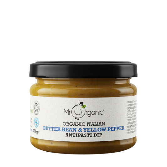 Mr Organic Butter Bean & Yellow Pepper Antipasti Dip - Case of 6 x 230G