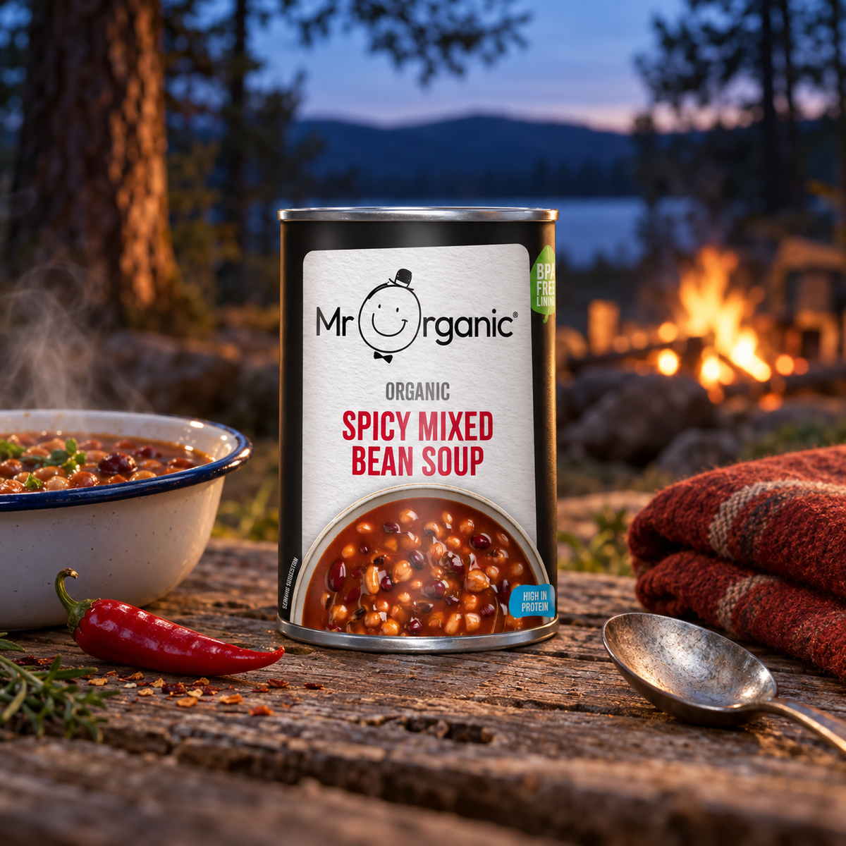 Mr Organic Spicy Mixed Bean Soup - lifestyle shot