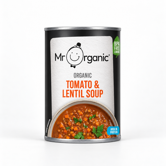 Mr Organic Tomato & Lentil Soup - plain shot