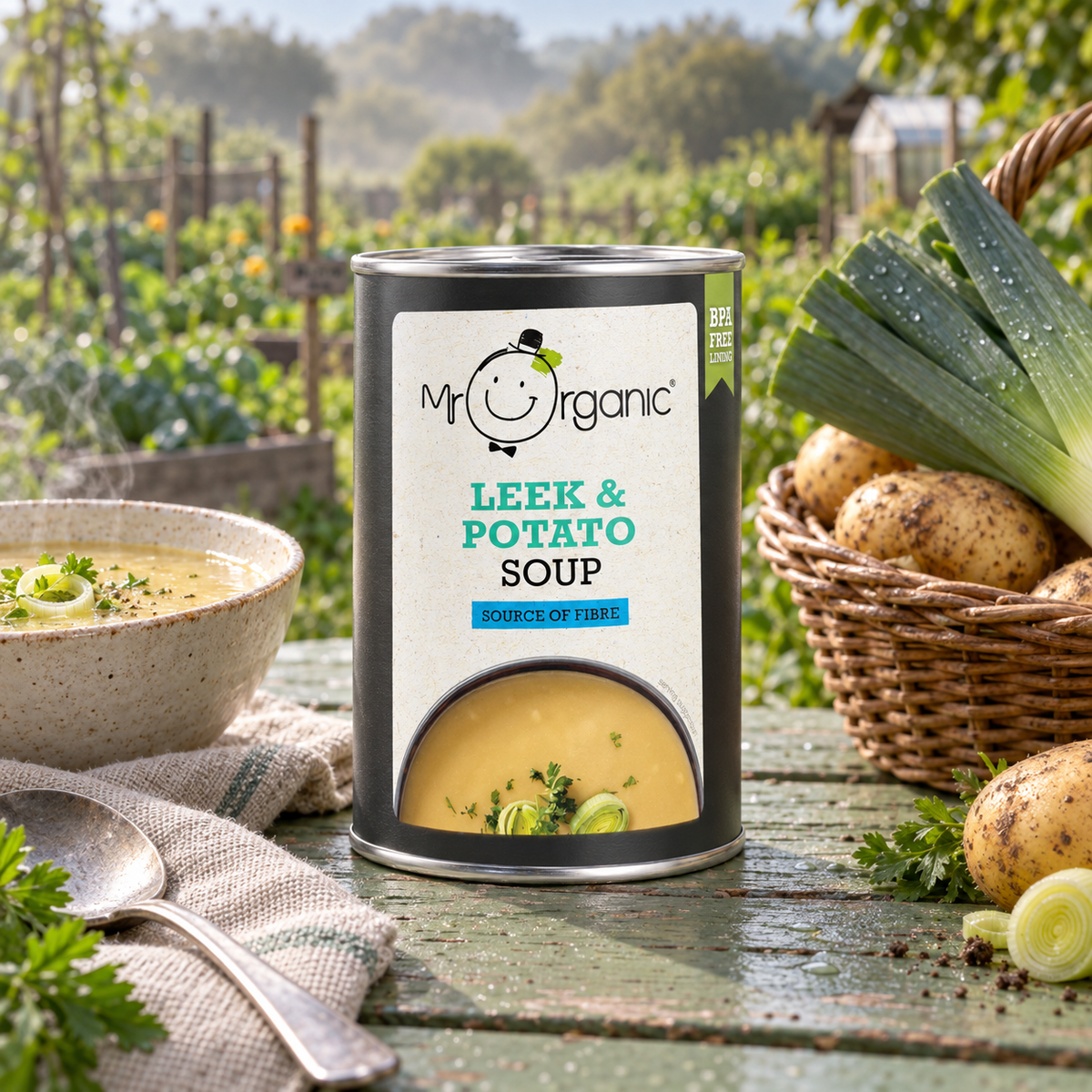 Mr Organic Leek & Potato Soup - lifestyle shot