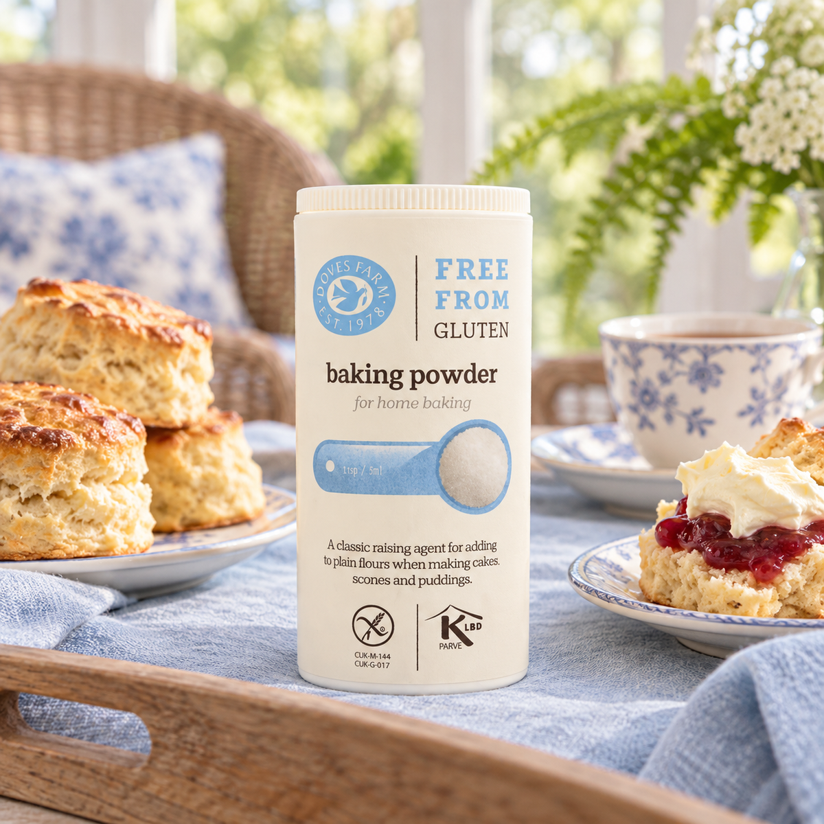 Doves Farm Freee Gluten Free Baking Powder 130G - lifestyle shot
