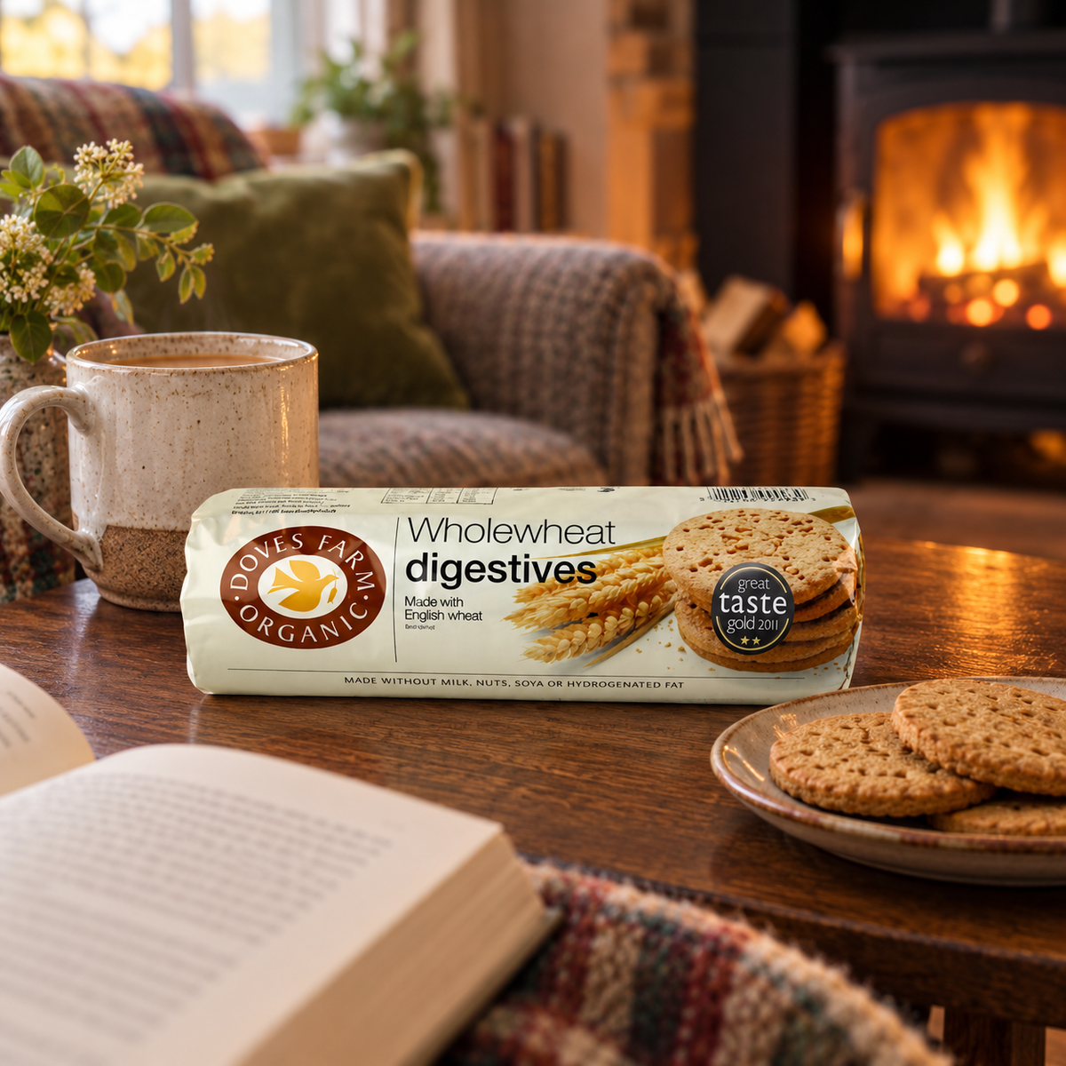 Doves Farm Wholemeal Digestive Biscuits 400G - lifestyle shot
