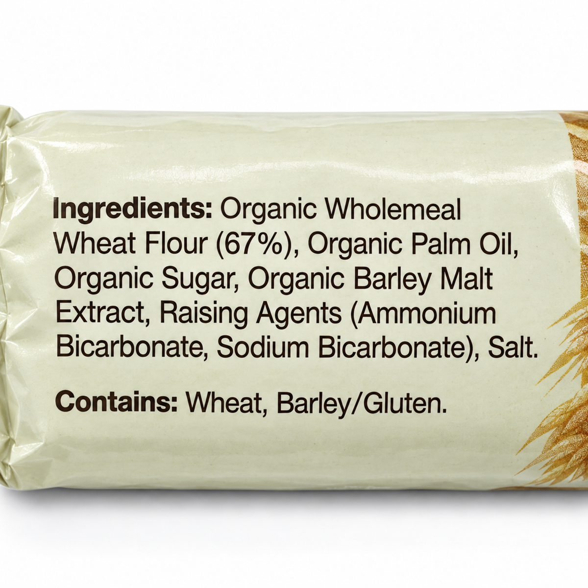 Doves Farm Wholemeal Digestive Biscuits - ingredients label