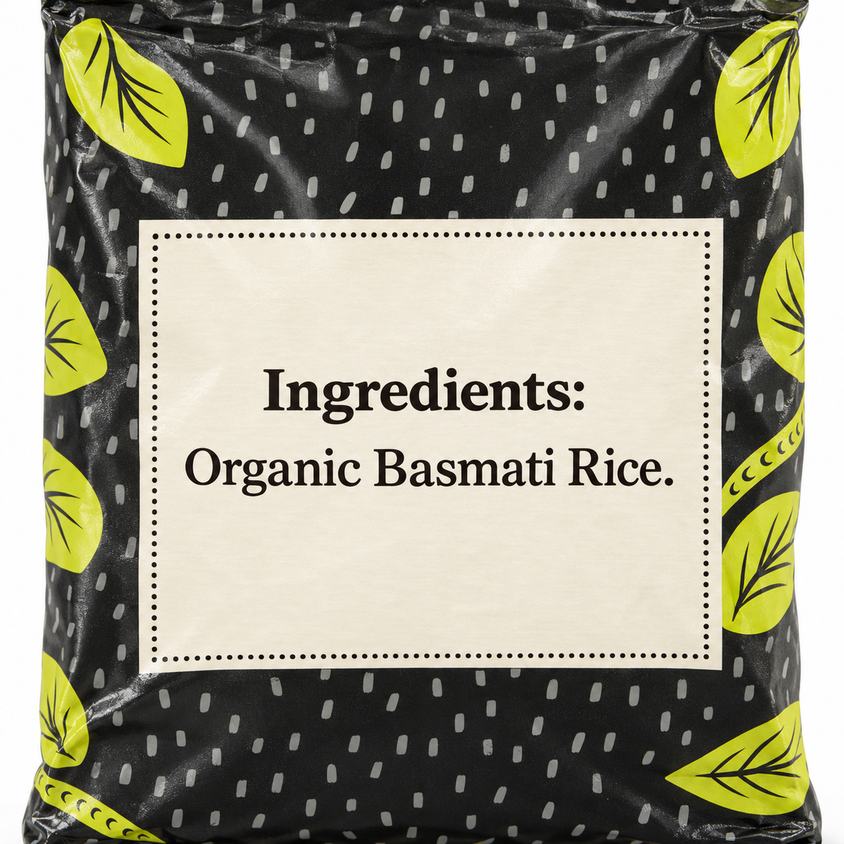 Essential Basmati White Rice - ingredients label