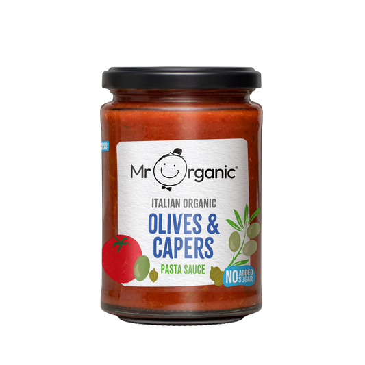 Mr Organic No Added Sugar Olives & Capers Pasta Sauce   - Case of 6 X 350g
