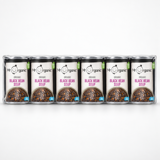 Mr Organic Black Bean & Vegetable Soup - Case of 6 x 400G - case shot (single row of 6, 2080x2080)
