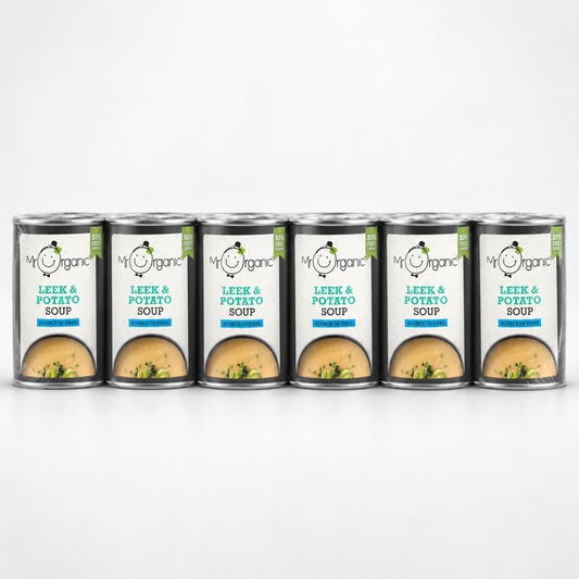 Mr Organic Leek & Potato Soup - Case of 6 x 400G - case shot (single row of 6, 2080x2080)