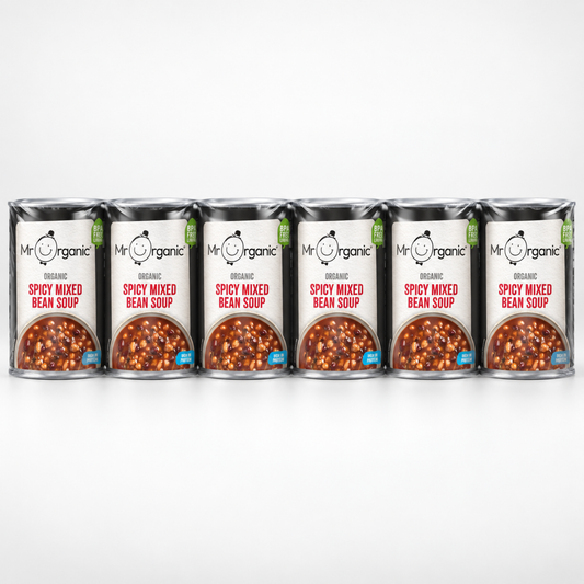 Mr Organic Spicy Mixed Bean Soup - Case of 6 x 400G - case shot (single row of 6, 2080x2080)