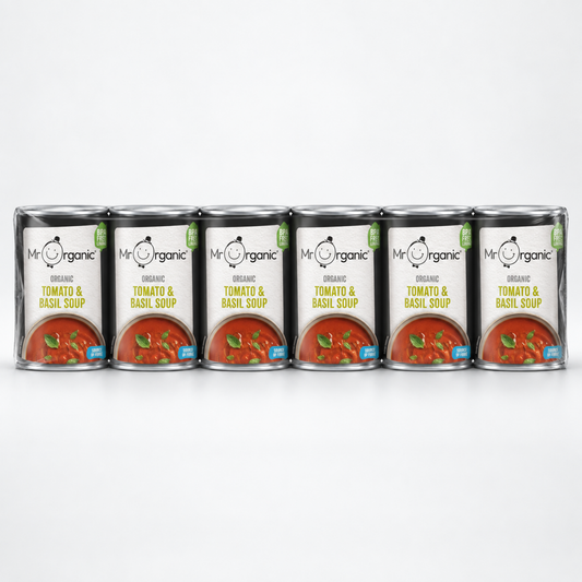 Mr Organic Tomato & Basil Soup - Case of 6 x 400G - case shot (single row of 6, 2080x2080)