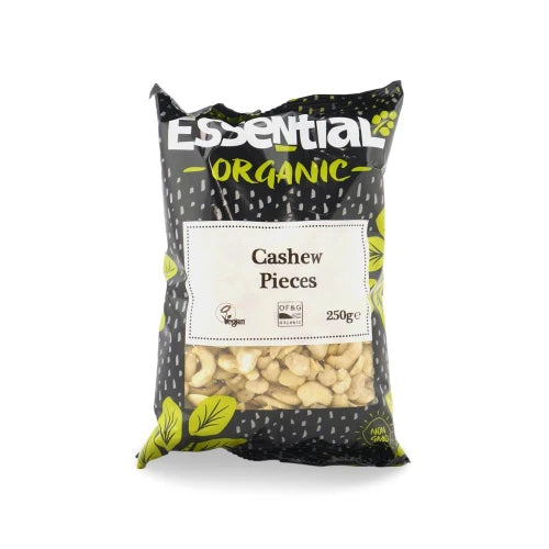 Essential Cashew Nuts Pieces - Case of 6 x 250G (Org) - CLEARANCE CORNER