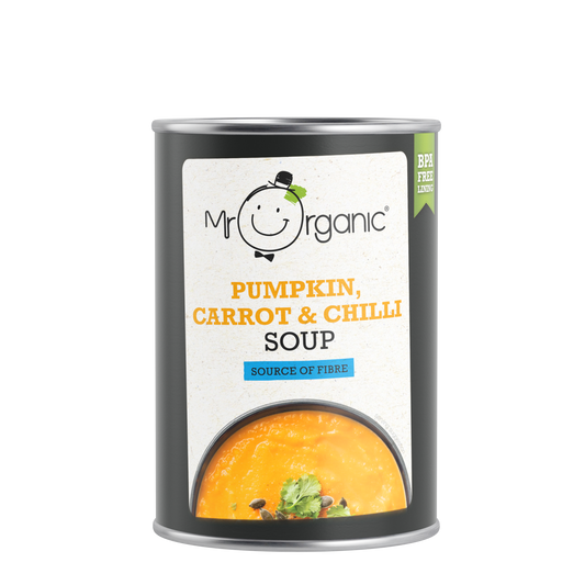 Mr Organic Pumpkin, Carrot & Chilli Soup - Case of 12 x 400G