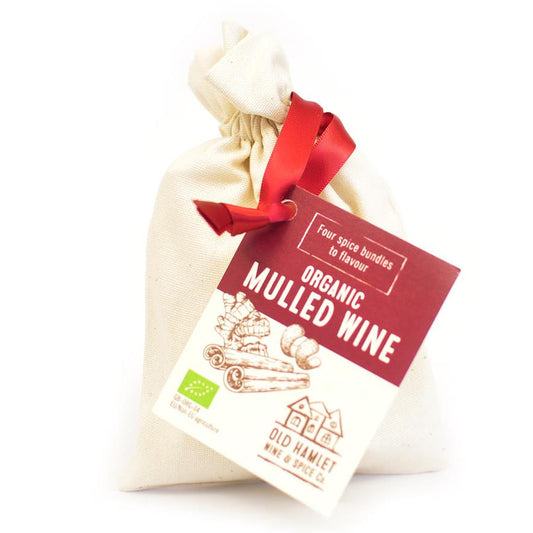 Old Hamlet Organic Mulled Wine Spices Pouchettes (Calico Bag) -  Bag of 4 (Org)