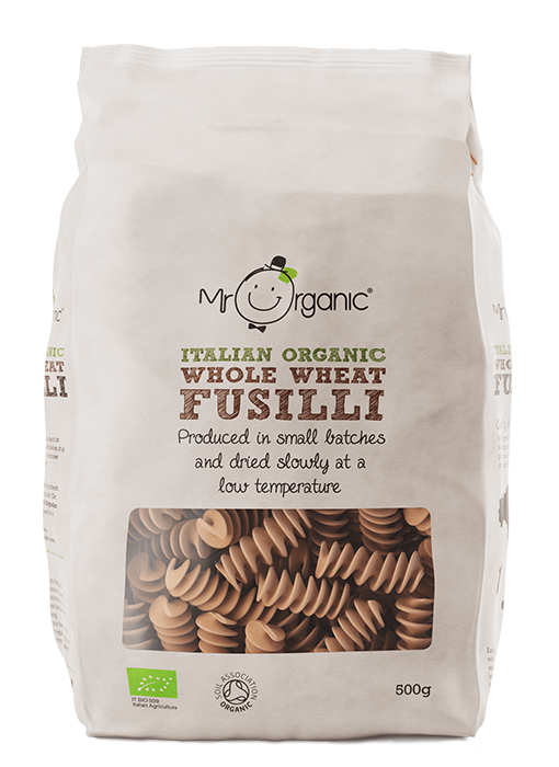 Mr Organic Whole Wheat Fusilli Pasta - Case of 12 X 500g