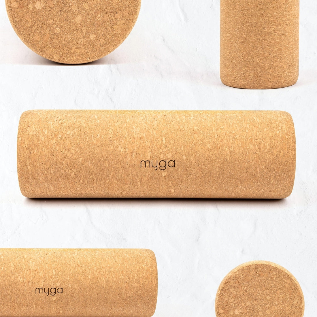 Myga Natural Cork Fascia Massage Roller - 10cm X 30cm