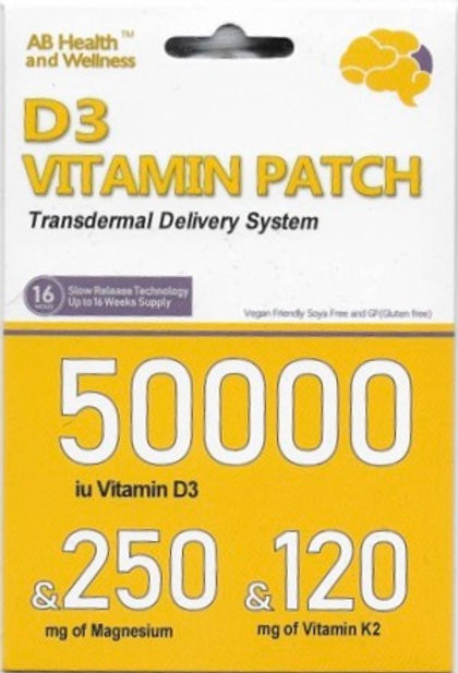 AB Health Vitamin D3, K2 and Magnesium Patch - 16 discs (Org)