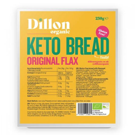 Dillon Keto Bread - Original Flax - Case of 6 x 250G (Org)