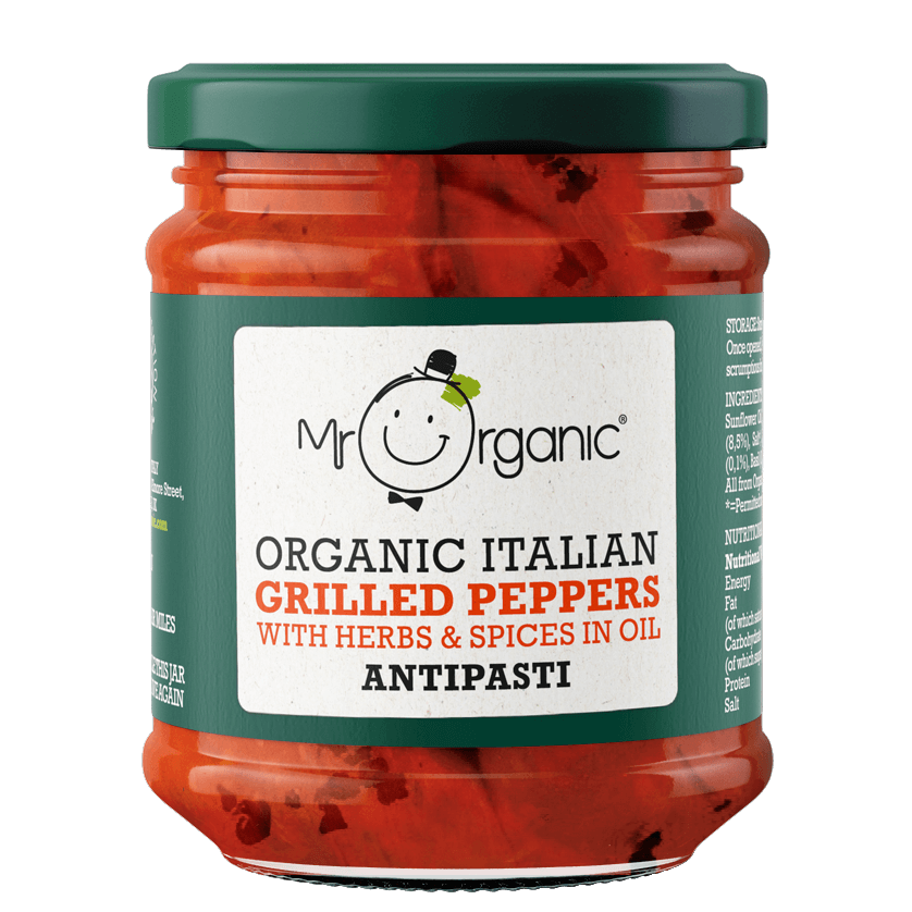 Mr Organic Organic Grilled Peppers Antipasti - Case of 5 X 190g