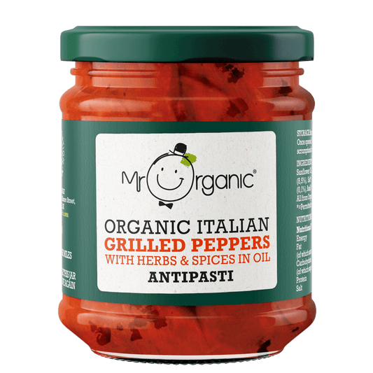 Mr Organic Organic Grilled Peppers Antipasti - Case of 5 X 190g