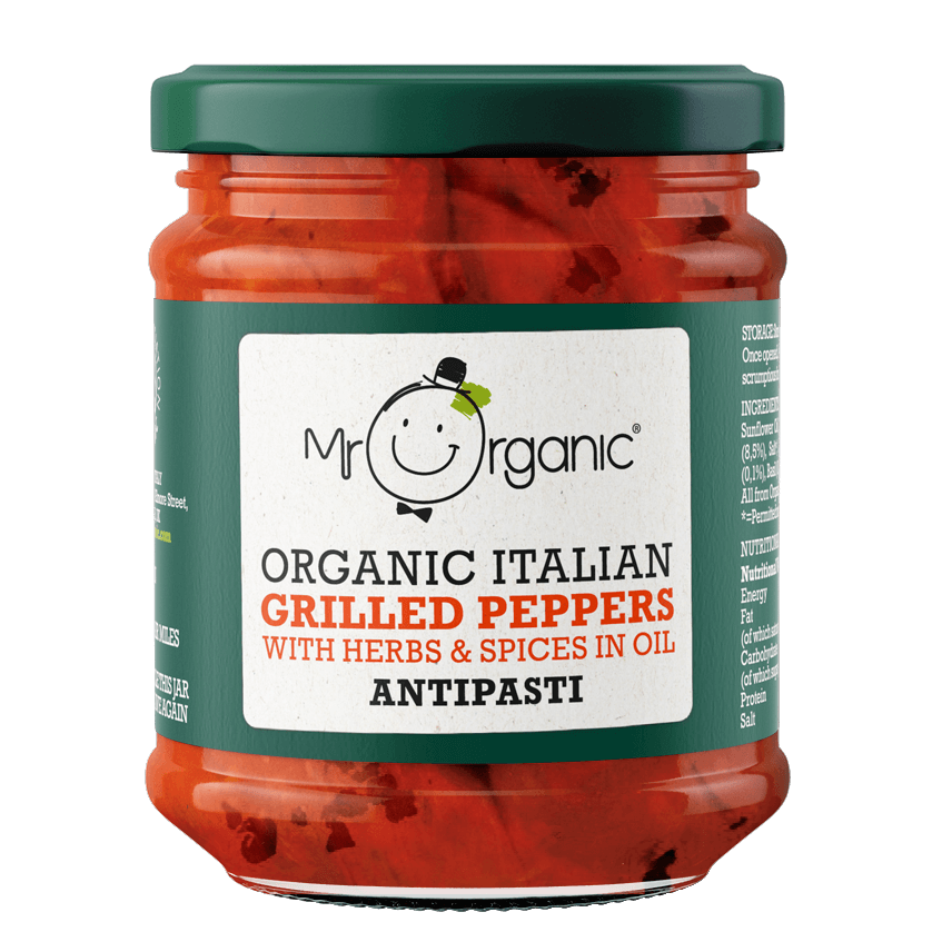 Mr Organic Organic Grilled Peppers Antipasti - Case of 5 X 190g - CLEARANCE CORNER