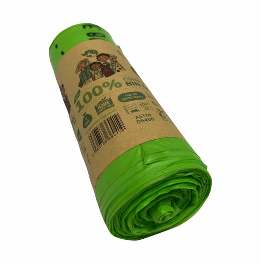 Eco Green Living Compostable Waste Bags 10L - 1 Roll of 18 Bags