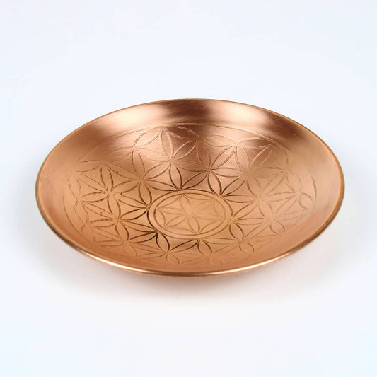 El'Cobre Copper Flower of Life Plate - 15CMS