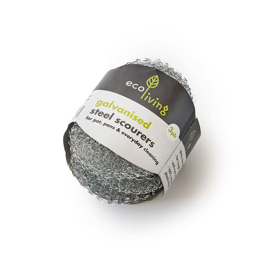 Ecoliving Steel Scourers - Pack of 3