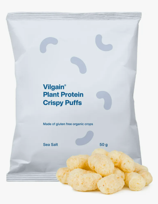 Vilgain Plant Protein Crispy Puffs - Sea Salt - 50G (Org)