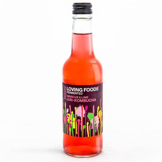 Loving Foods Jun-Kombucha - Hibiscus & Lime - 330ML