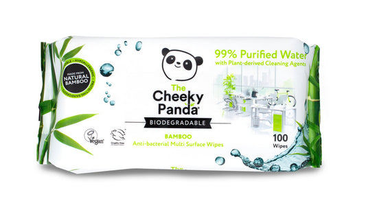 Cheeky Panda (PREORDER) Anti Bacterial Biodegradable Surface Wipes -  Case of 6 (100 wipes per pack)