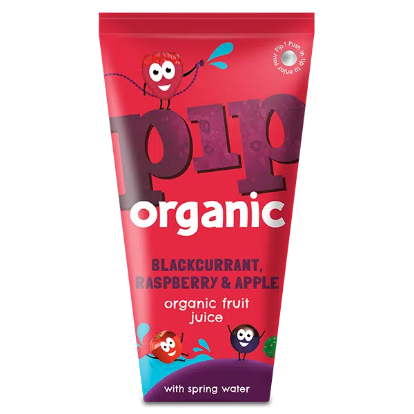 Pip Organic Blackcurrant, Raspberry & Apple Fruit Juice with Spring Water - Case of 24 x 180ML