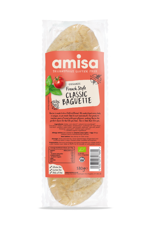 Amisa Organic Gluten Free French Style Classic Baguette - 180G
