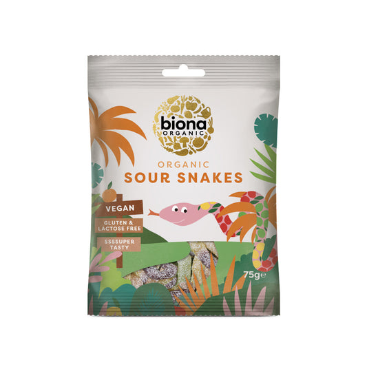 Biona Sour Snakes - Box of 10 x 75G