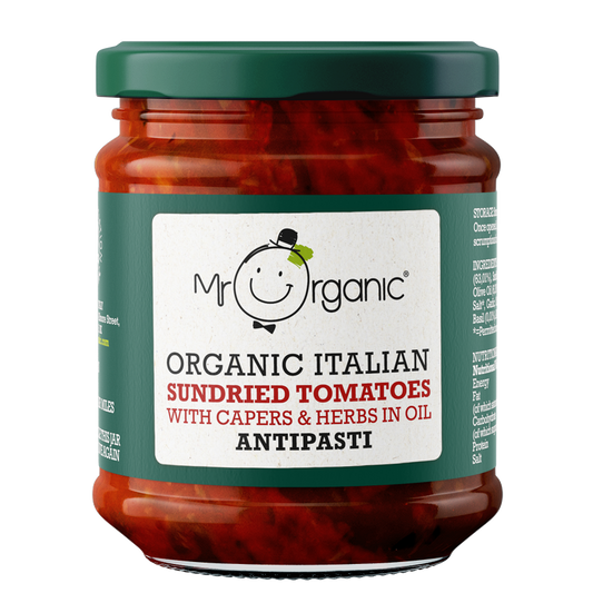 Mr Organic Organic Sundried Tomatoes & Capers Antipasti  - Case of 5 X 190g