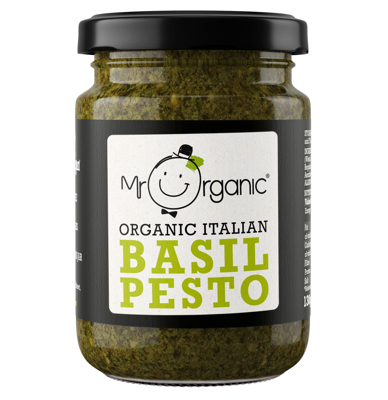 Mr Organic No Added Sugar Basil Pesto - Case of 6 X 130g