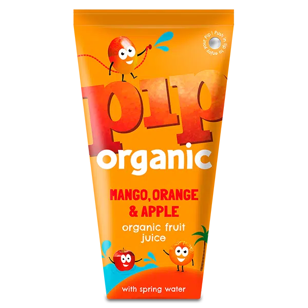 Pip Organic Mango, Orange & Apple Fruit Juice with Spring Water - Case of 4 x 180ML