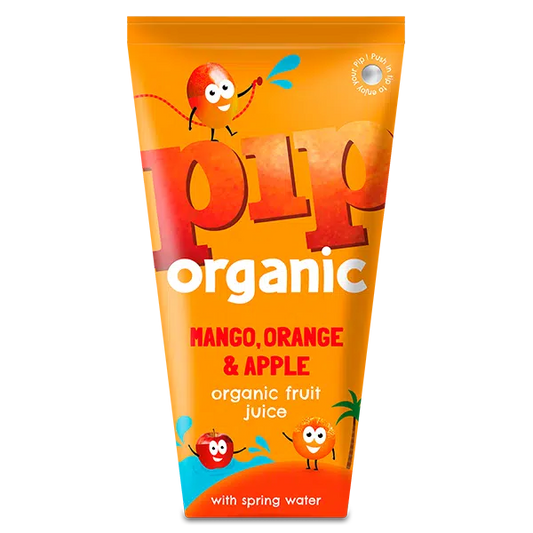 Pip Organic Mango, Orange & Apple Fruit Juice with Spring Water - Case of 4 x 180ML