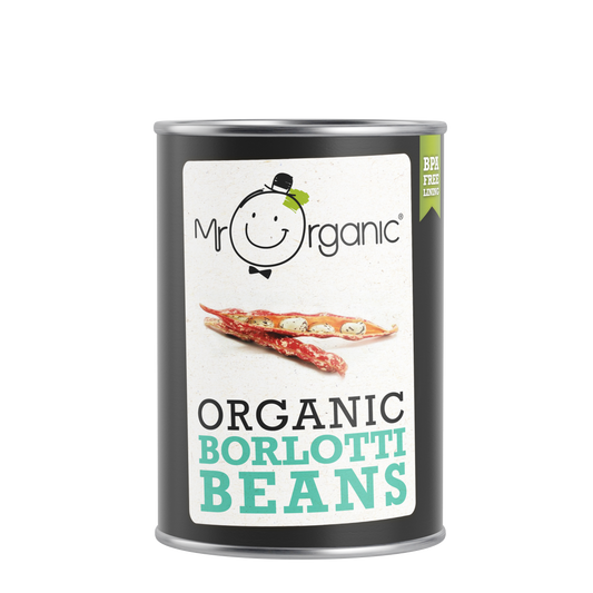 Mr Organic Borlotti Beans - Case of 12 X 400g