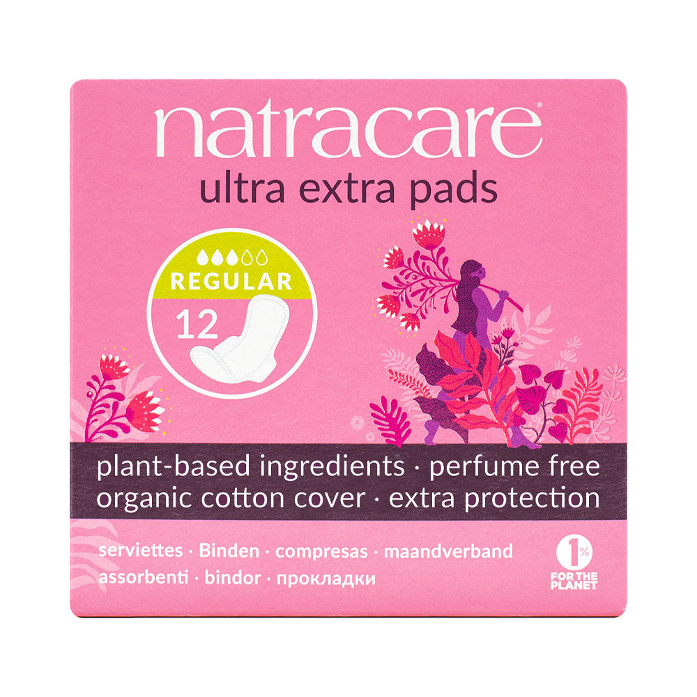 Natracare Ultra Extra Pads - Regular - Pack of 12