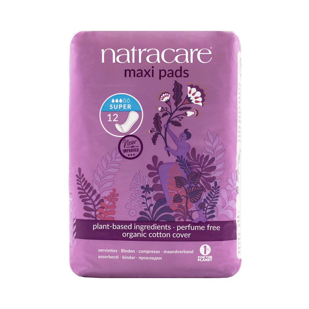 Natracare Maxi Pad - Super - Pack of 12