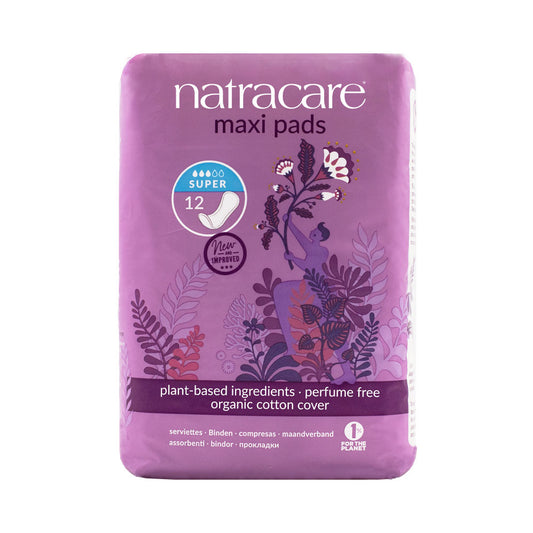 Natracare Maxi Pad - Super - Pack of 12